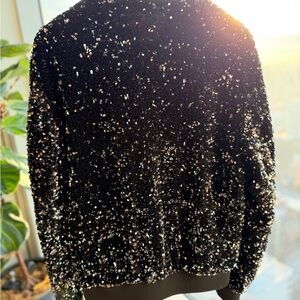Zara Midnight Sequin Bomber